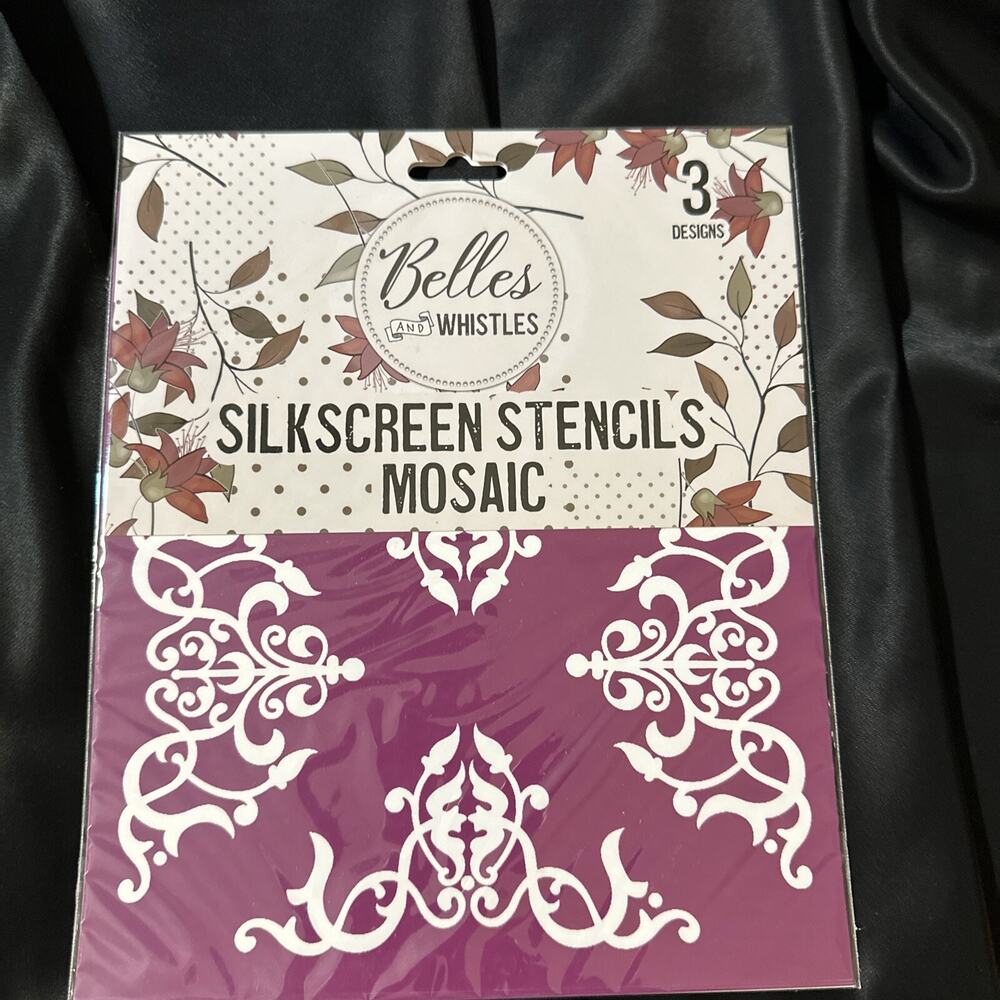 New Dixie Belle Paints Belles and Whistles Silkscreen Stencils Mosaic 3 Designs